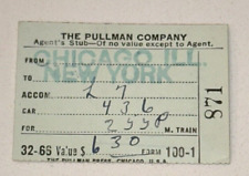 1/12/39 Chicago New York The Pullman Company CMStP&PRR Train Stamped Ticket Stub picture