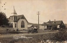 United Evangelical Church Hinton Iowa IA Old Car 1909 Real Photo RPPC picture