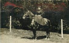 Woman looking pretty on Horse back 1909 RPPC Photo Postcard 22-868 picture