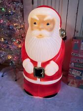 Vintage Blow Mold Santa Lighted by Drainage New Old Stock 28” Tall 14” Wide Big picture