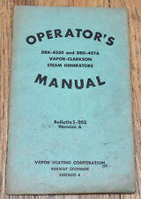 1948 Vapor Clarkson Steam Generator Operator's Manual Railroad Diesel Locomotive picture