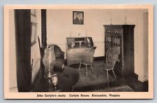 John Carlyle's Study The Carlyle House Alexandria Virginia Vintage Postcard picture