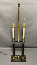 Vintage Regency Neoclassical Style Brass Metal & Marble Bouillotte Lamp picture