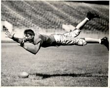 LG42 1938 Original Photo COLLEGE FOOTBALL STAR DIVE ON LOOSE BALL CLASSIC SPORTS picture