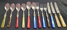 12 Eme Napoleon Pearl Italy Flatware Mixed Pieces & Colors Lot Vtg picture