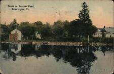 1915 Bennington,VT Scene on Bentons Pond Vermont J.A. Evans Postcard 1c stamp picture
