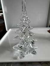 Vintage Enesco Clear Solid Glass Christmas Tree 6” Tall Nice picture