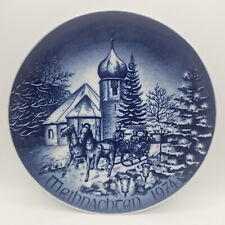 Vintage 1974 Bareuther Weihnachten Fine China Blue Holiday Plate Bavaria Germany picture