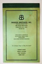 Bigger Brothers Distributors Order Pad Advertising Charlotte, NC Vintage picture