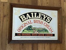 Baileys Irish Cream Vintage Bar Mirror Sign 1980's picture