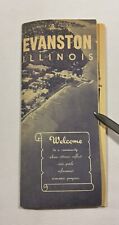 1950'S CITY EVANSTON, ILLINOIS VACATION TOURIST MAP ~ CHAMBER OF COMMERCE ISSUE picture