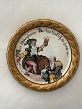 Rare Antique Villeroy & Boch Mettlach Coaster w/Gnomes #1032 Early 1900's picture