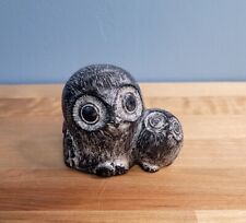 VINTAGE HANDMADE INTUIT OWLS Wolf Original Sculpture  Collectable Canada Marked picture