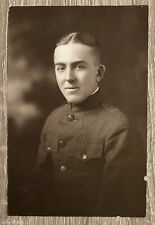 Vtg Found Photo Portrait Military WWI Oliver Wellington Brown 1900s Genealogy picture