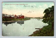 Amsterdam New York, MOHAWK RIVER FROM BRIDGE, REFLECTION, c1910 Vintage Postcard picture