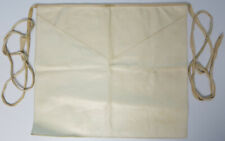 Masonic Plain White Apprentice Ceremonial Apron Cotton Waist Straps VINTAGE picture