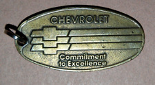 Vintage Chevrolet Commitment to Excellence Brass Return Postage Key Ring Tag picture
