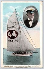 Auxiliary Sloop Yacht Princeton & Captain Geo B. Gale Atlantic City NJ Postcard picture