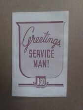 Greetings Service Man USO Booklet 1943 16 Pages picture