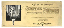 Vtg Northland Electric Supply Edison Mazda Lamps GE Advertisement Minneapolis MN picture