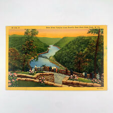 Postcard West Virginia Hawks Nest WV New River Canyon 1947 Posted Linen picture