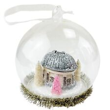 Mormon LDS Christmas Ornament Salt Lake Tabernacle Glass Snow Globe Tinsel 4