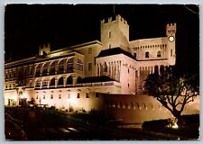 PALACE OF HSH PRINCE OF MONACO AT NIGHT VTG 4X6 POSTCARD D-1  picture