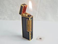 Working Dunhill Rollagas Lighter Black Lacquer Gold With flint (922 picture