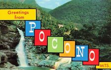 Greetings from Pocono Mountains - Waterfall - Pennsylvania PA - Postcard picture