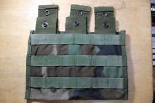 USGI WOODLAND TRIPLE MAGAZINE POUCH 3 MAG ASSAULT PANEL SHINGLE MOLLE Very USED picture
