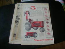 Vintage lot 9 tractor massey harris tractor magazine print ads 1938-1956 picture