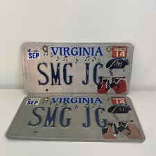 Pair of 2014 VIRGINIA LICENSE PLATES SMG JG picture