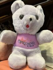 Vtg 1989 Opryland Plush Souvenir Purple Bear Amusement Park Stuffed Toy picture