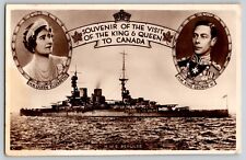 Postcard RPPC HMS Repulse - Souvenir Card of King & Queen Visit to Canada 1942 picture