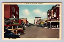 Sumter SC-South Carolina, Main Street, Advertising, Vintage Postcard picture
