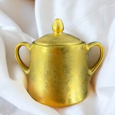 Pickard Etched China Golden Baroque Floral Sugar Bowl With Lid Vintage Porcelain picture