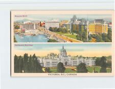 Postcard Empress Hotel & Parliament Buildings Victoria BC Canada picture