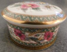 Vintage Falcon China Edwardian Floral Fine China Trinket Box w/Lid, 3