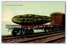 Exaggerated Pickle Cucumber LS & M Train The Kind We Raise In State Postcard picture