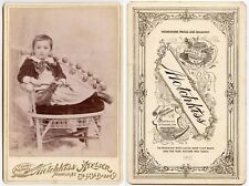 1892 CHILD W/ VIOLIN BY HOTCHKISS, NORWICH, NY, CABINET PHOTO picture