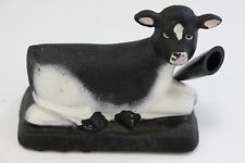 Vintage Carl S. Akey Ruma-Ban Holstein Cow Cast Iron Paperweight Pen Holder picture