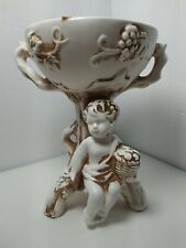 Vintage 1963 Ivory Planter Grape Vine Baby Holding Backet By Inarco Cleveland OH picture