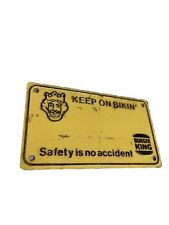 Vintage Burger King License Plate Kids Keep On Biking safety In No Accident picture