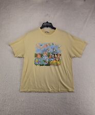 VTG Walt Disney World Magic Kingdom T-shirt Yellow XL Front And Back Glitter picture