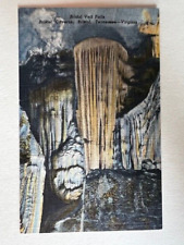 Postcard Bridal Veil Falls, Bristol Caverns Tennessee - Virginia, Linen Vintage picture