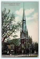 1923 North Congregational Church Building View Tower Tree Middletown CT Postcard picture