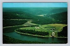 PA-Pennsylvania, Aerial Tionesta Dam, Antique, Vintage Souvenir Postcard picture