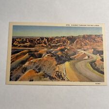 ND- North Dakota, US Highway Through Bad Lands, Vintage Postcard picture