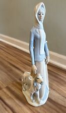 Lladro Tengra Woman With Her Dog Made In Spain 15