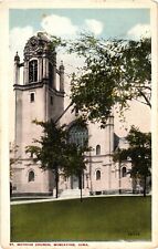 St. Mathias Church Muscatine Iowa White Border Postcard picture